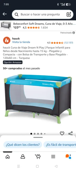 Cuna de viaje Hauck 120x60 cm