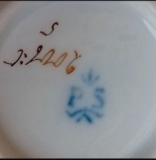 Piatto antico PS Sorau Porzellan Germania '900