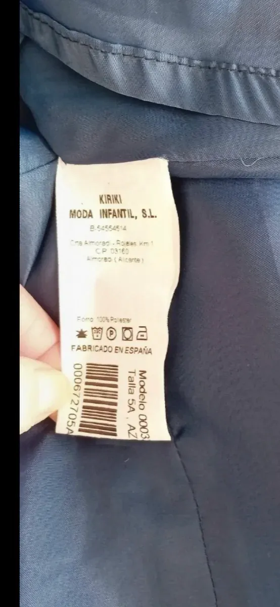 Abito per bambina a quadri blu, rosso e bianco