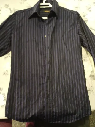 Camisa Zara Man Rayas Azul Talla M