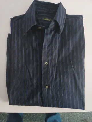 Camisa Zara Man Rayas Azul Talla M