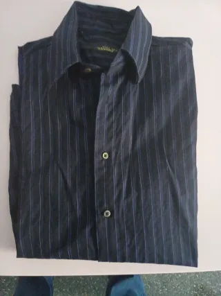 Camisa Zara Man Rayas Azul Talla M