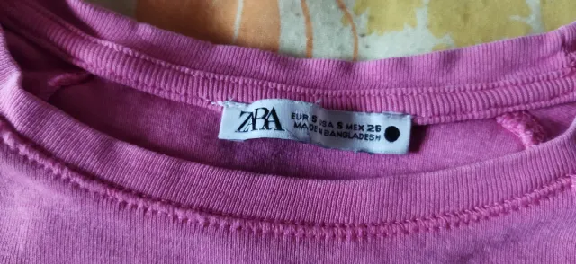 Camiseta Zara Talla S Rosa