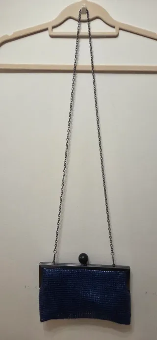 Bolso de malla azul para bodas