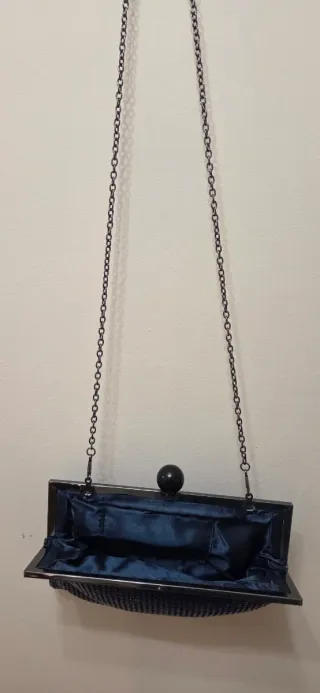 Bolso de malla azul para bodas