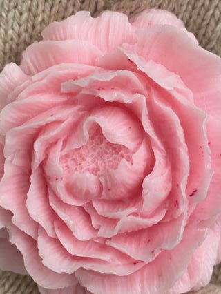 Saponetta peonia rosa latte di capra fatta a mano
