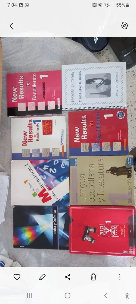 Literatura, química, inglés, biología y matemática