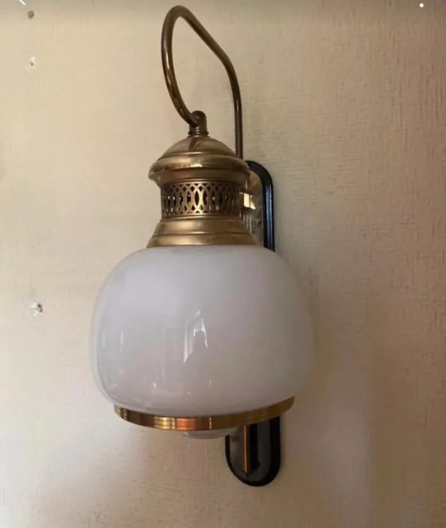 Aplique de pared cristal y dorado