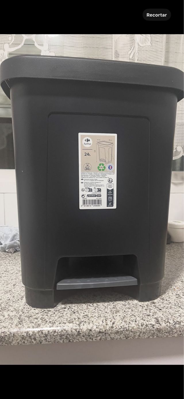 Papelera Carrefour 24L con pedal, Nuevo