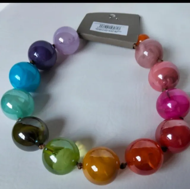 Collar Bolas Resina Multicolor 3cm