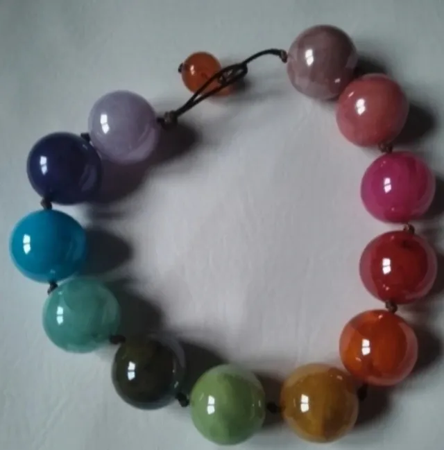 Collar Bolas Resina Multicolor 3cm