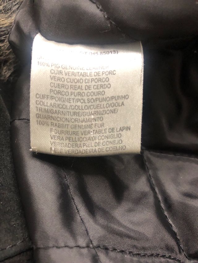 Abrigo largo auténtica piel negro talla S