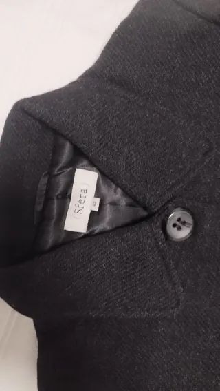 Abrigo Sfera jaspeado negro talla 42