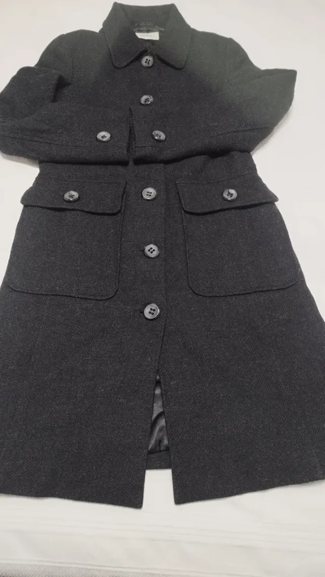 Abrigo Sfera jaspeado negro talla 42