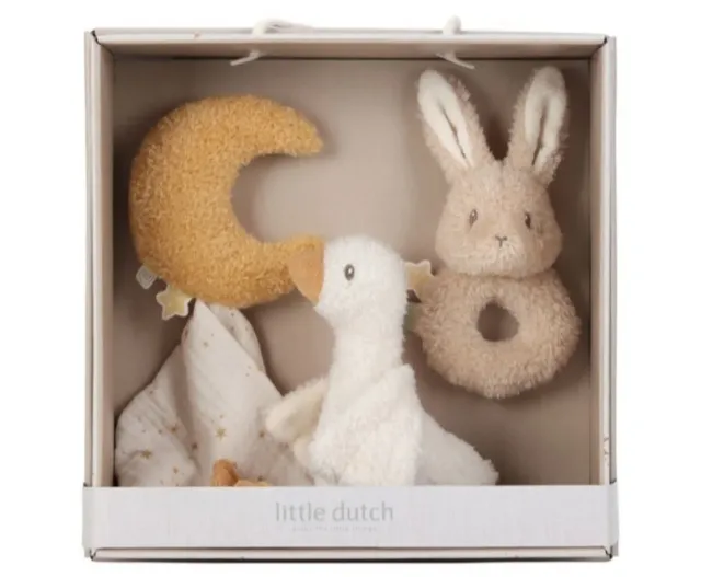 Caja Regalo Bebé: Doudou, Sonajero y Peluche