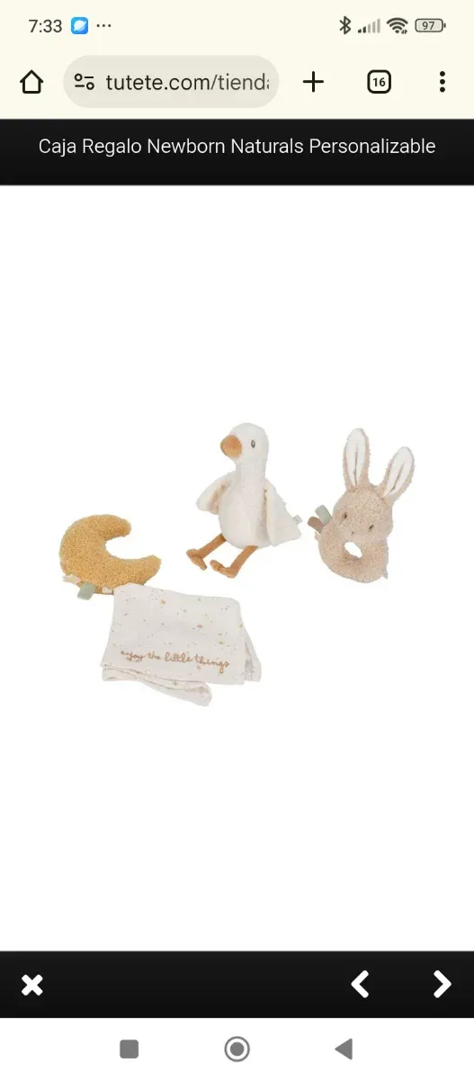 Caja Regalo Bebé: Doudou, Sonajero y Peluche