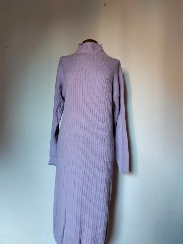 Vestido largo punto malva