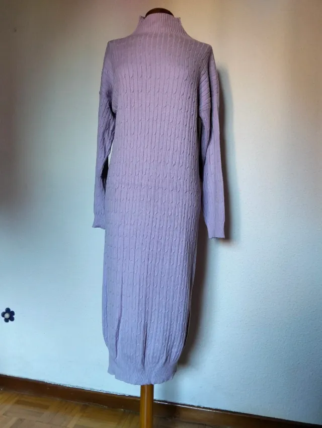 Vestido largo punto malva