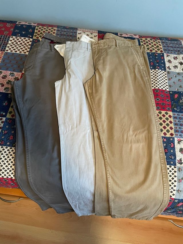 3 Pantalones Dockers Marrón y Gris W36xL36