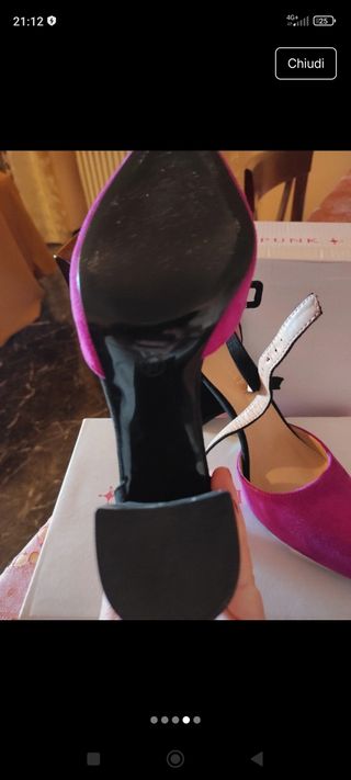 Scarpe tacco bicolore nero/fucsia