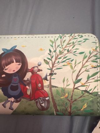 Billetera mujer diseño niña y moto