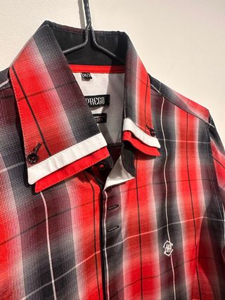 Camisa DI PREGO cuadros roja y negra Talla M