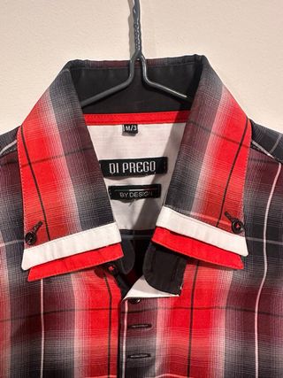 Camisa DI PREGO cuadros roja y negra Talla M