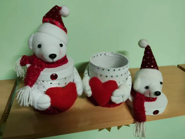 Cajitas Navideñas Osos Polares Corazón