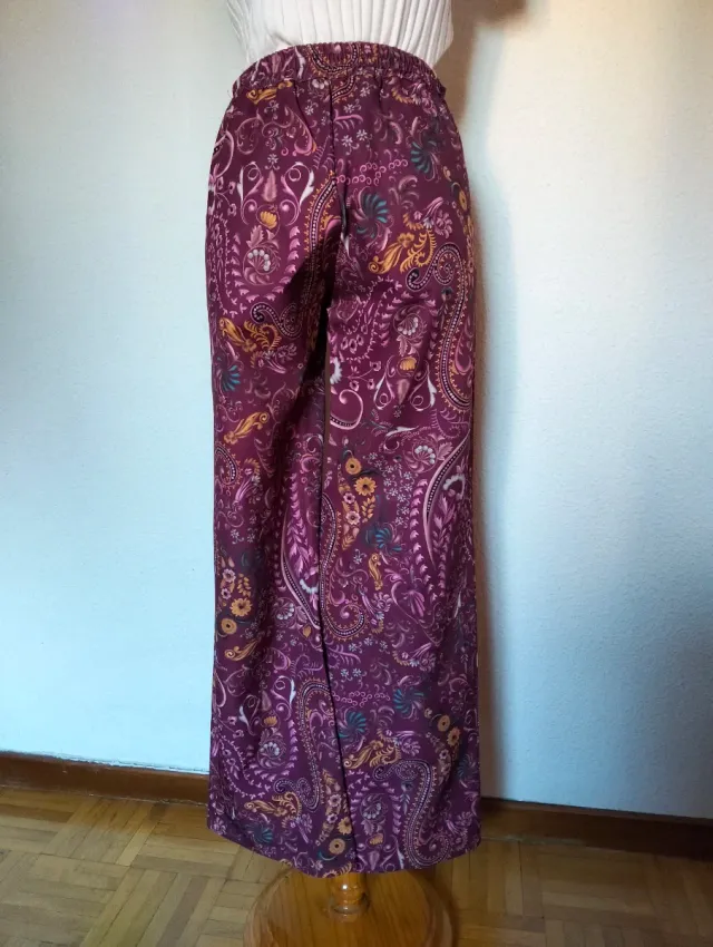 Pantalón estampado paisley cintura elástica