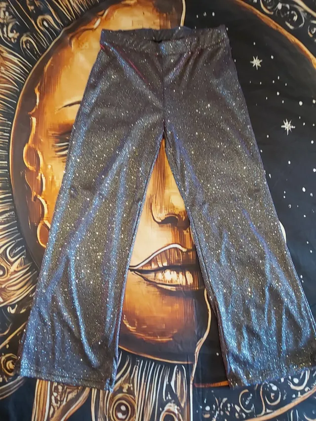 Pantalón fiesta plateado brillante