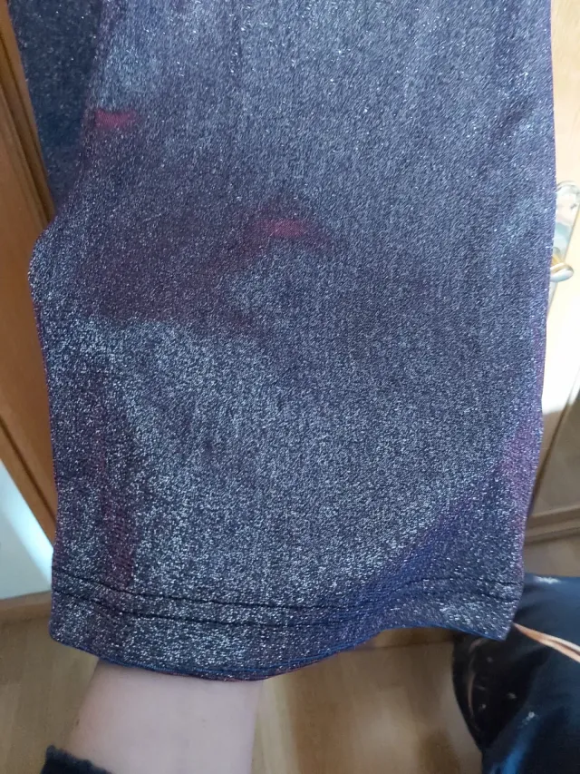 Pantalón fiesta plateado brillante