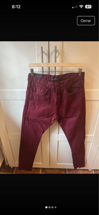 Pantalones Zara Hombre Granate