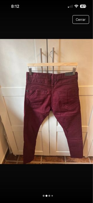 Pantalones Zara Hombre Granate
