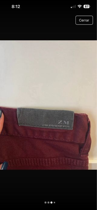 Pantalones Zara Hombre Granate