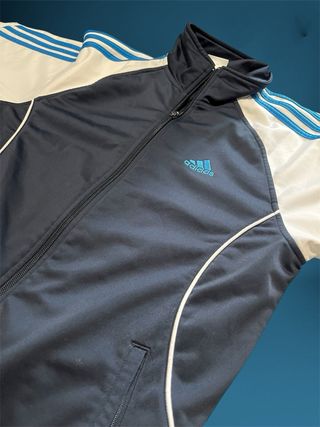 Chaqueta Adidas Retro Three Stripes Azul/Blanco