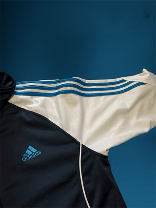 Chaqueta Adidas Retro Three Stripes Azul/Blanco