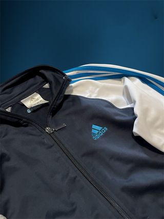 Chaqueta Adidas Retro Three Stripes Azul/Blanco