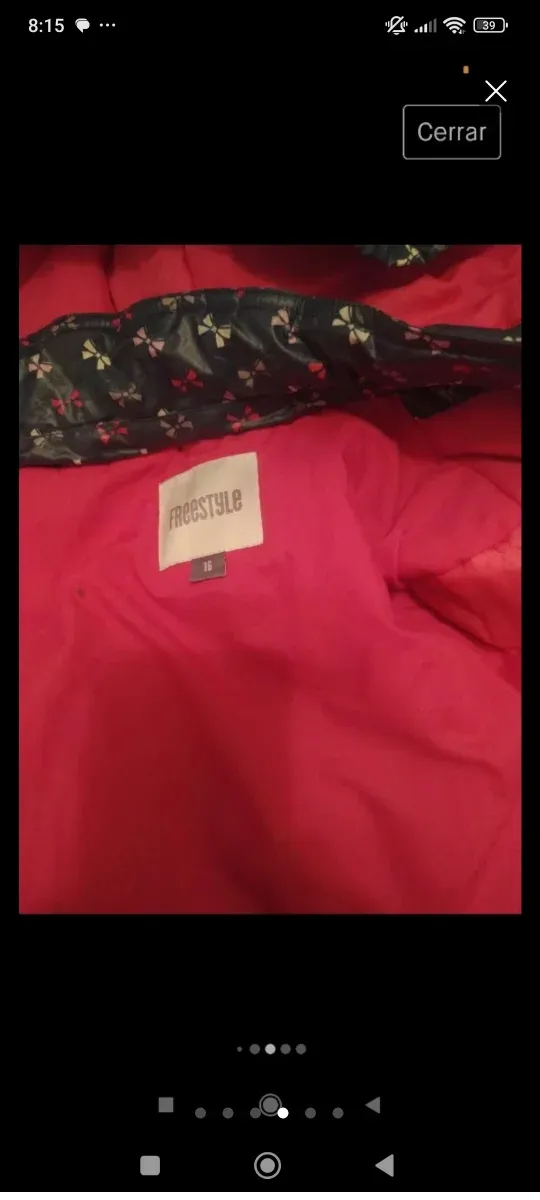 Cazadora larga freestyle talla 16