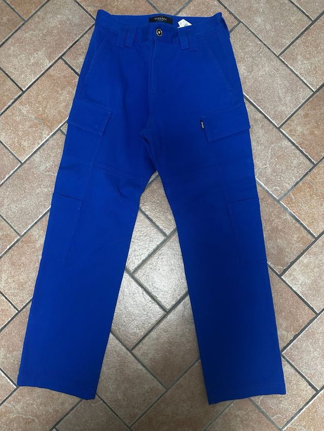 Versace Blue Cargo Trousers