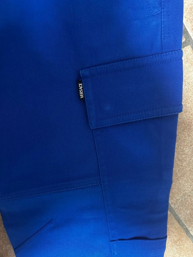 Versace Blue Cargo Trousers