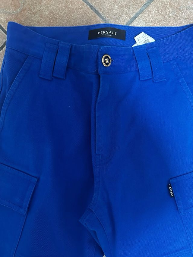 Versace Blue Cargo Trousers