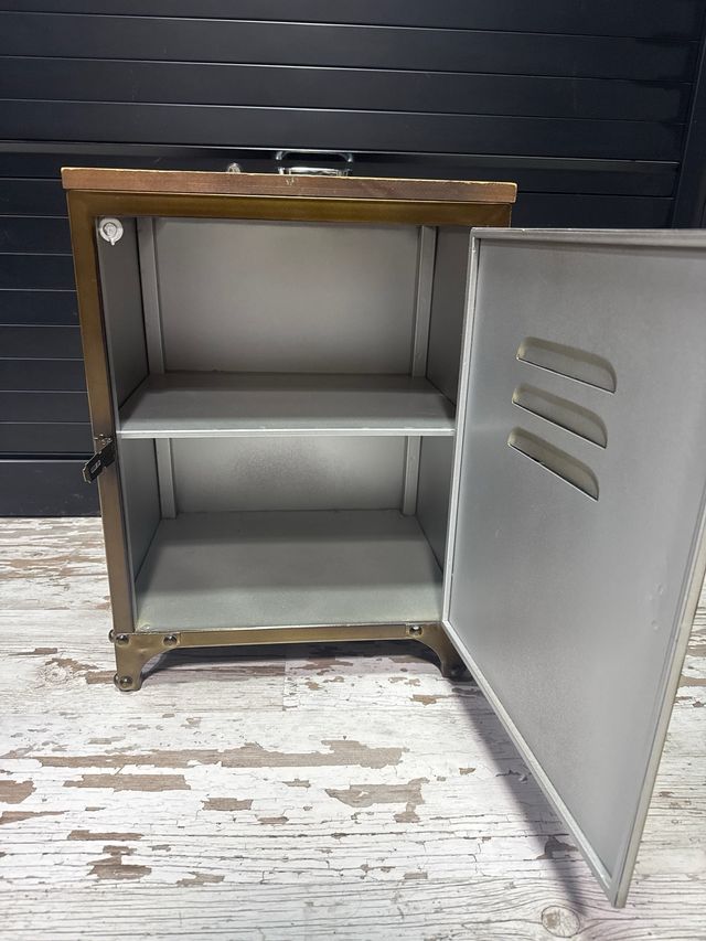 Mesita Noche Metal y Madera