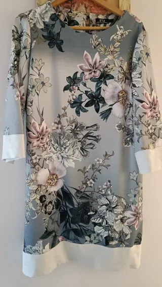Vestido RTA estampado floral gris Marengo