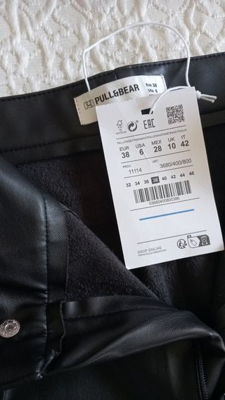 Pantalón cuero negro mujer flare