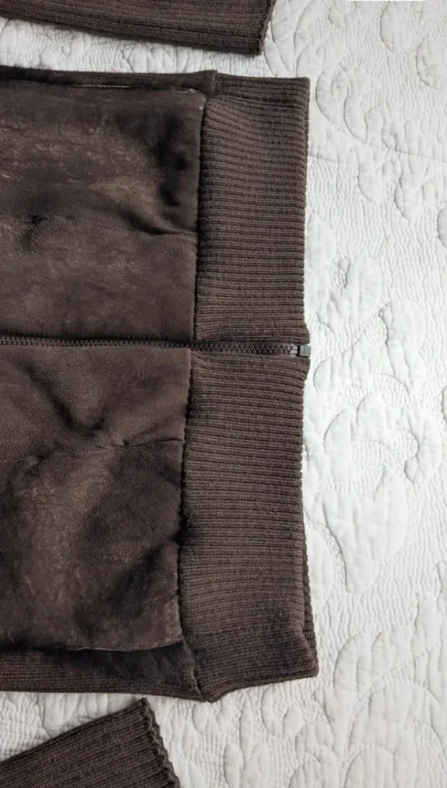 Cárdigan de ante marrón