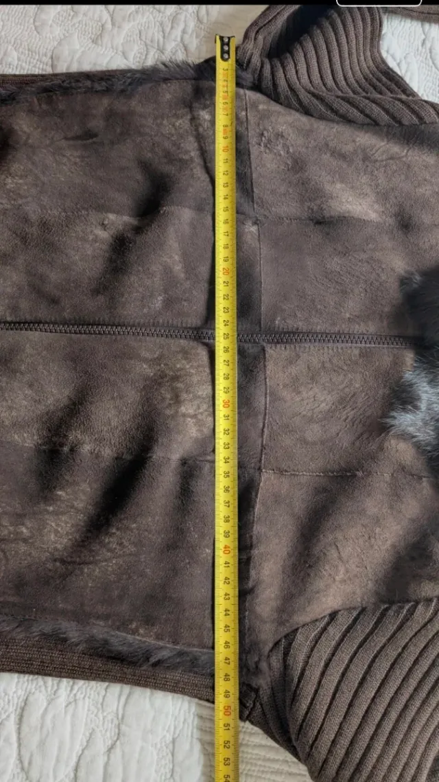 Cárdigan de ante marrón