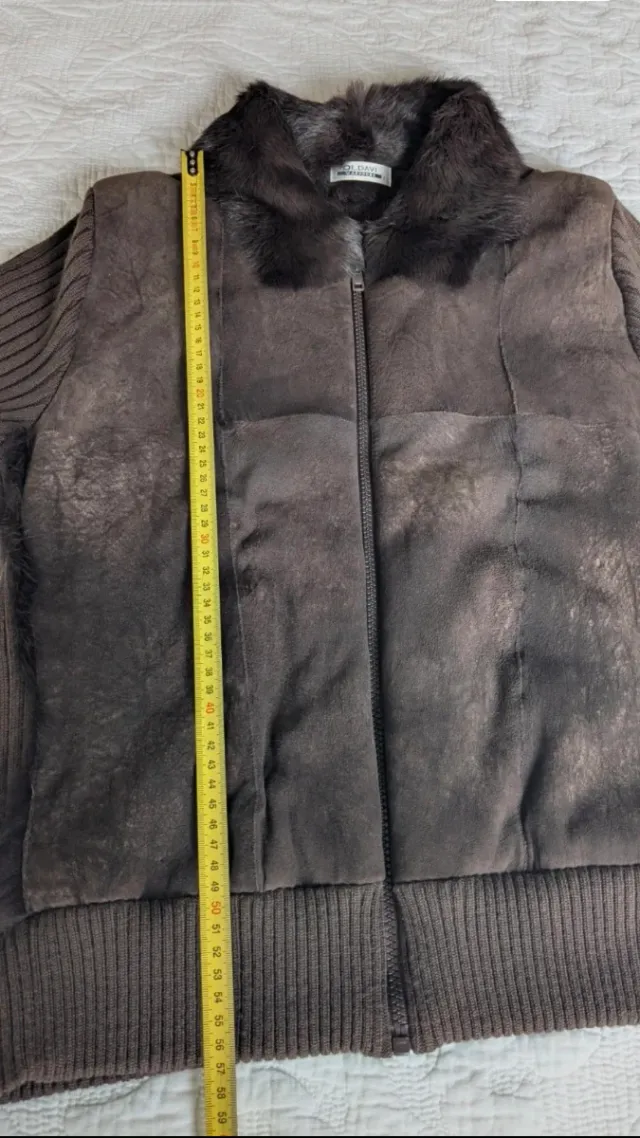 Cárdigan de ante marrón