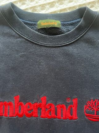 Sudadera Timberland Azul con Logo Rojo