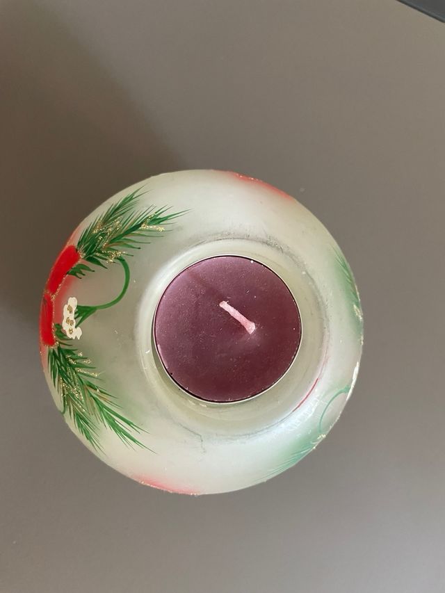 Portacandele natalizio in vetro