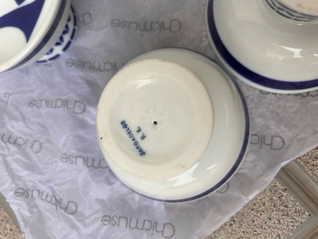 Juego 6 tazas Sargadelos azul y blanco